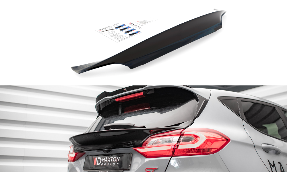 Maxton Design Heckscheiben Spoiler passend für Ford Fiesta Standard/ ST-Line/ ST schwarz Hochglanz