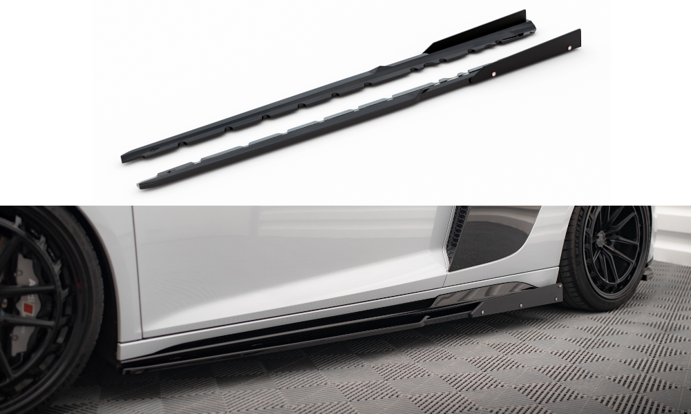 Maxton Design Street+ Seitenschweller Leisten V.2 passend für + Flaps passend für Audi R8 Mk2 Facelift