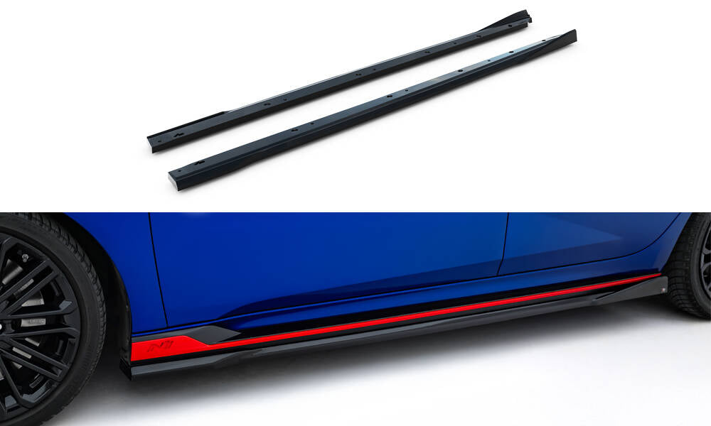 Maxton Design Street+ Seitenschweller Leisten passend für Hyundai Elantra N Mk7 schwarz Hochglanz
