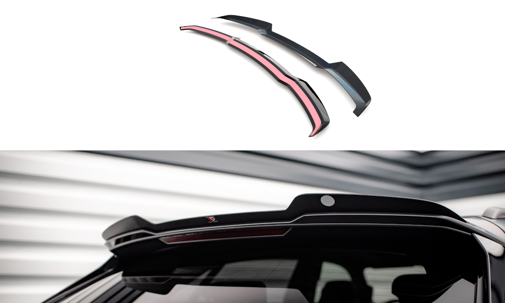 Maxton Design Höher Spoiler CAP passend für Audi RSQ8 Mk1 Facelift schwarz Hochglanz