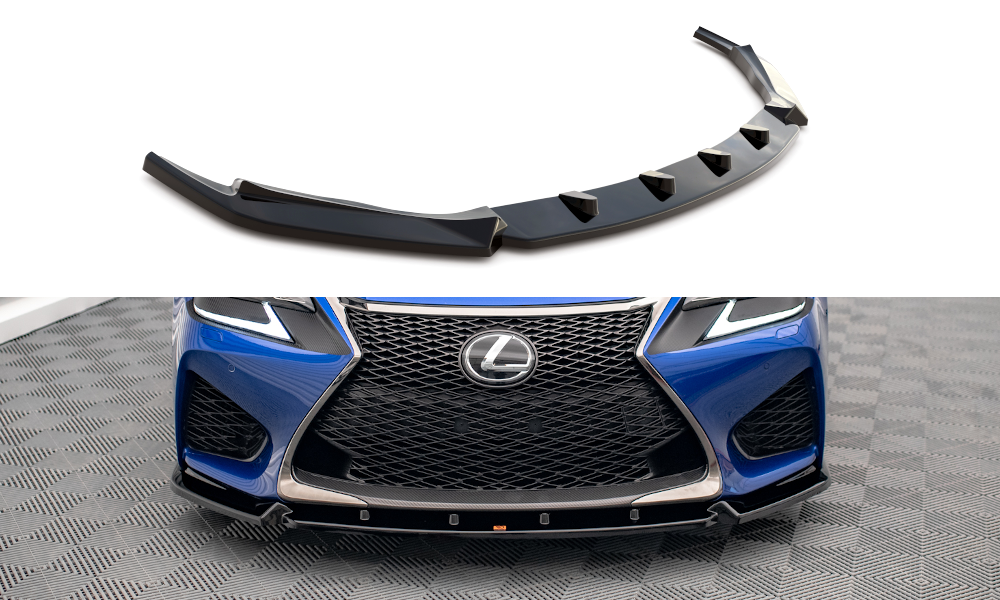 Maxton Design Street+ Spoilerlippe Front Ansatz V.1 passend für Lexus GS F Mk4 Facelift schwarz Hochglanz