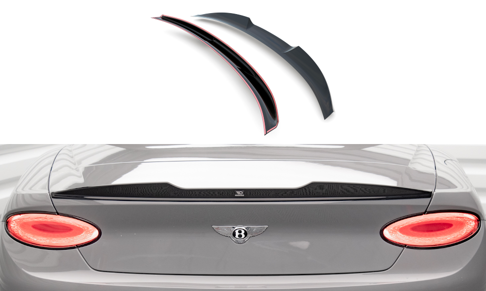 Maxton Design 3D Spoiler CAP passend für Bentley Continental Convertible GT Mk3 schwarz Hochglanz