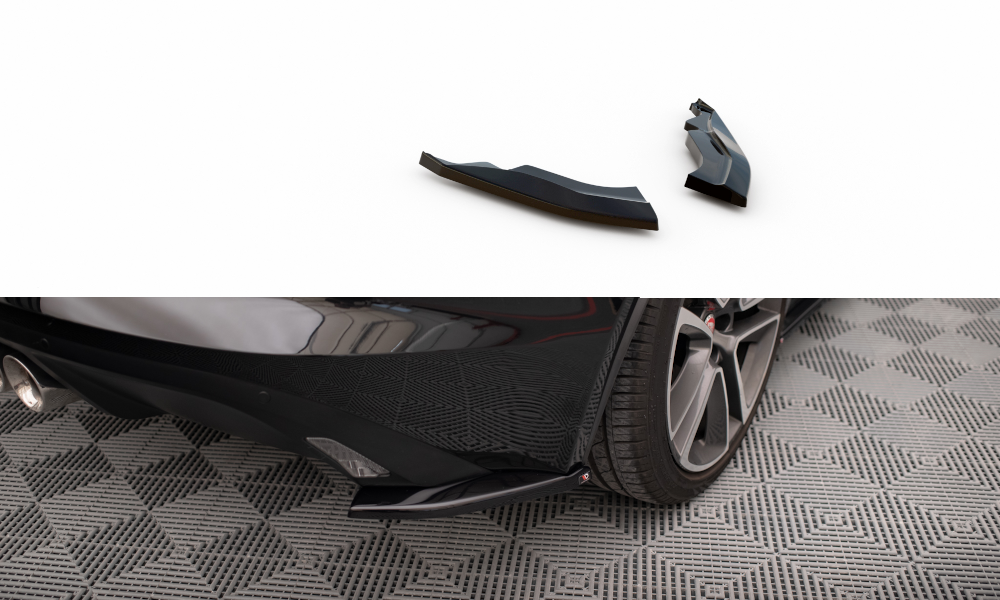 Maxton Design Heck Ansatz Flaps Diffusor passend für Jaguar F-Type X152 Facelift schwarz Hochglanz