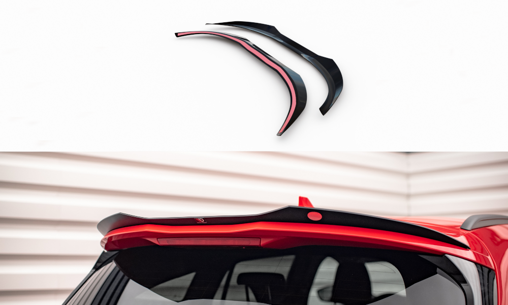 Maxton Design Spoiler CAP V.2 passend für Ford Focus Kombi ST-Line / ST-Line X / ST Mk4 schwarz Hochglanz
