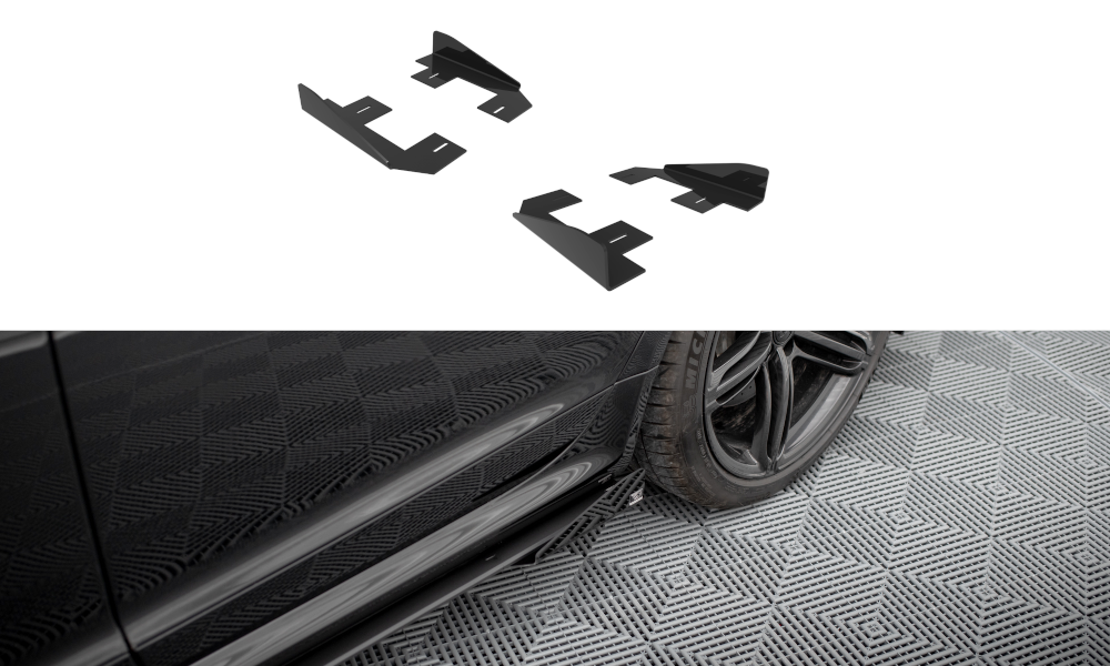 Maxton Design Seitenschweller Flaps passend für Audi RS6 Avant C6 schwarz Hochglanz