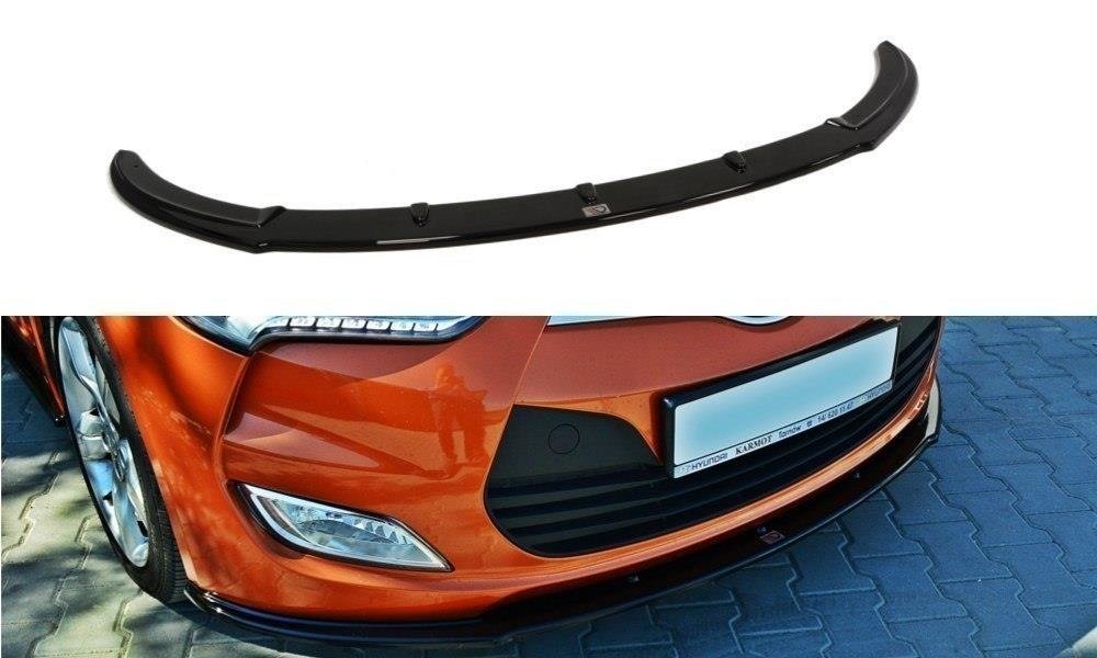 Maxton Design Street+ Spoilerlippe Front Ansatz passend für Hyundai Veloster schwarz Hochglanz