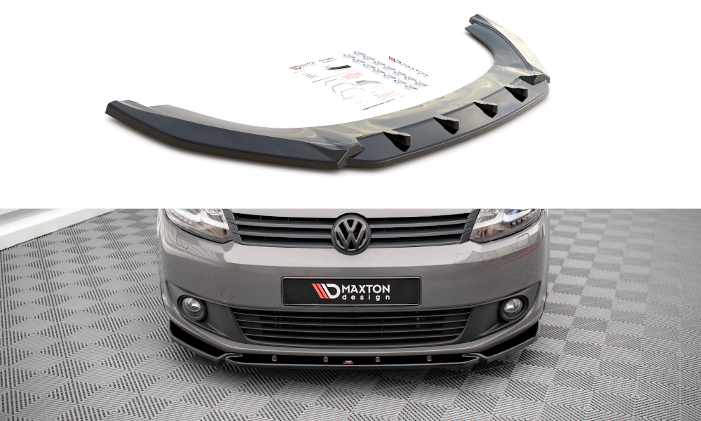 Maxton Design Street+ Spoilerlippe Front Ansatz passend für VW Caddy Mk3 Facelift schwarz Hochglanz