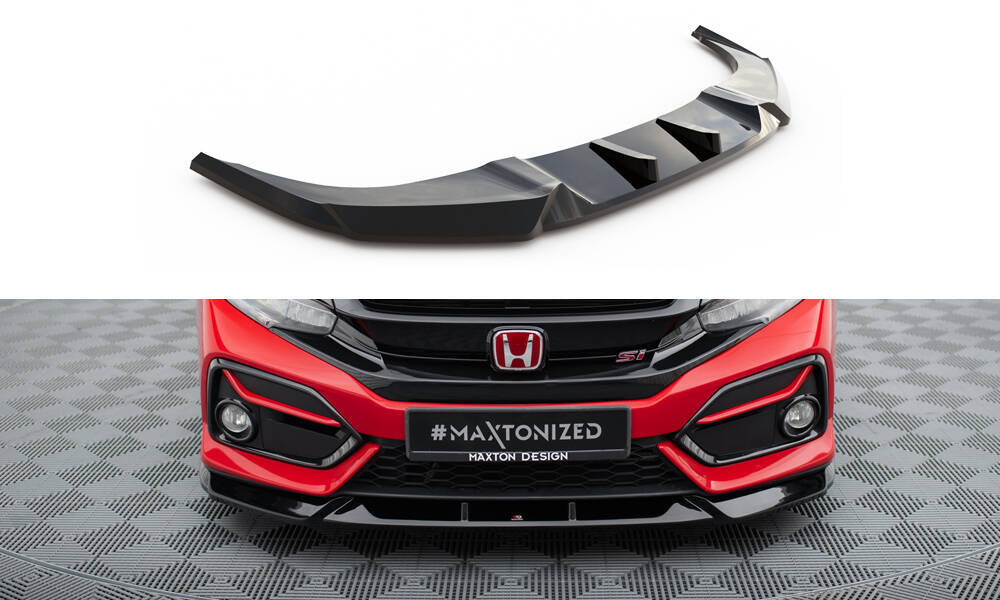 Maxton Design Street+ Spoilerlippe Front Ansatz passend für Honda Civic SI Mk10 schwarz Hochglanz