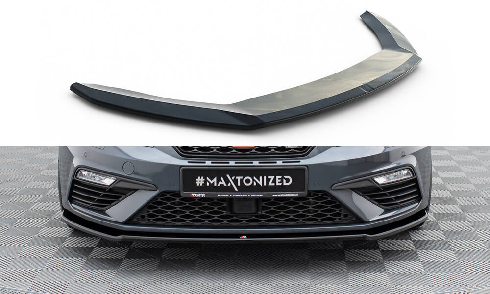 Maxton Design Street+ Spoilerlippe Front Ansatz V.2 passend für Seat Leon Cupra / FR Mk3 FL schwarz Hochglanz