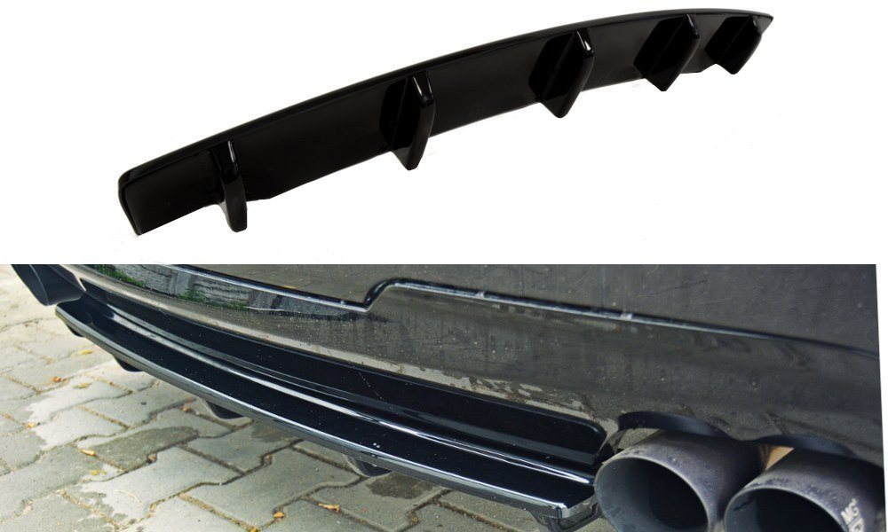 Maxton Design Heckansatz BMW 5er M-Paket Limousine/Touring F10/F11 (mit zwei Doppel Endstücken) schwarz Hochglanz für BMW 5er F10- F11