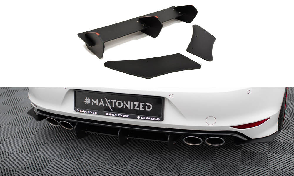 Maxton Design VW GOLF 7 R HATCHBACK Diffusor Heck Ansatz passend für Heckschürze passend für & Heck Ansatz Flaps Diffusor passend für