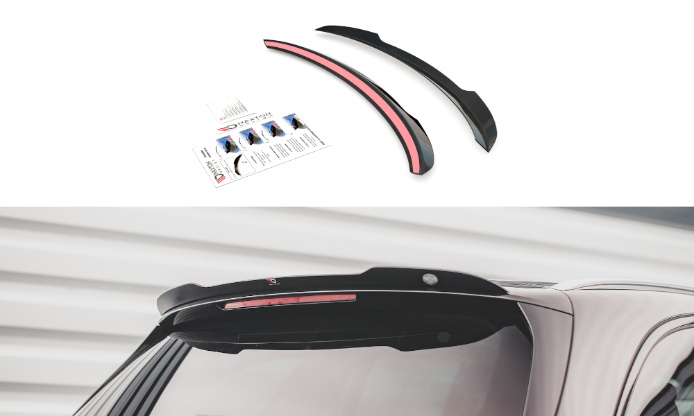 Maxton Design Spoiler CAP V.1 passend für Mercedes-Benz E Kombi S213 schwarz Hochglanz