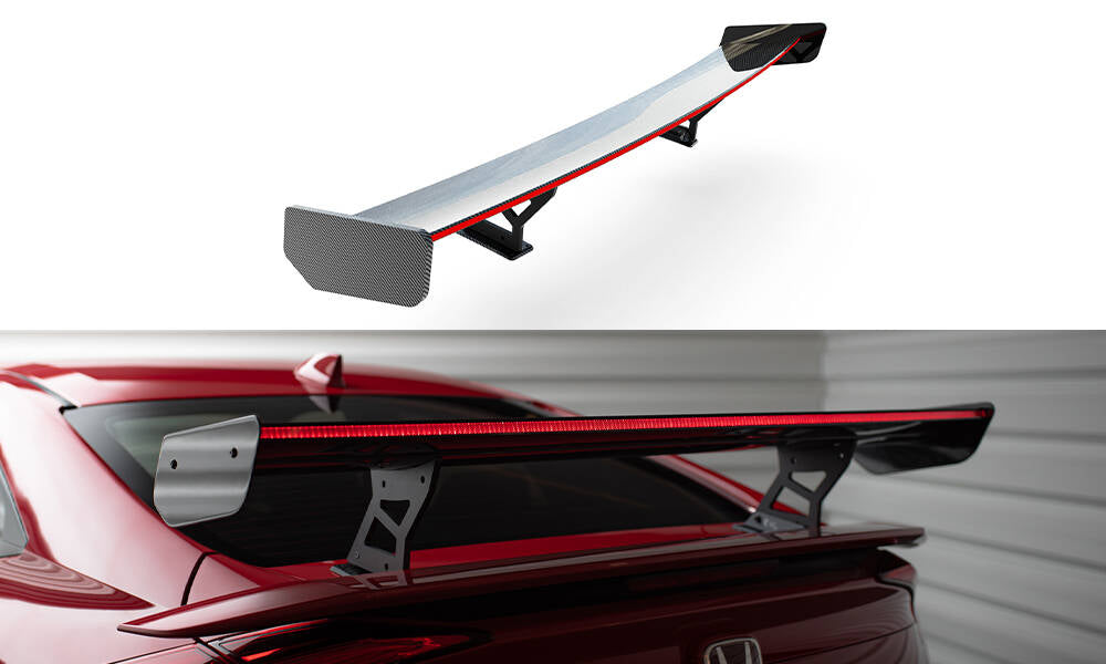 Maxton Design Carbon Spoiler With Internal Brackets Uprights + LED Honda Civic SI Mk10 für Honda Civic Mk10