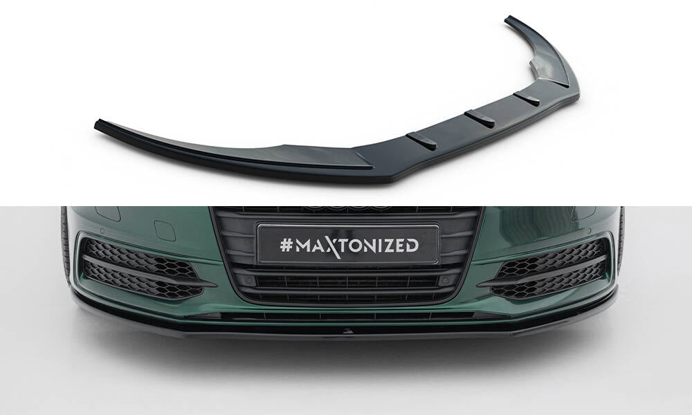 Maxton Design Street+ Spoilerlippe Front Ansatz V.1 passend für Audi S6 / A6 S-Line C7 schwarz Hochglanz