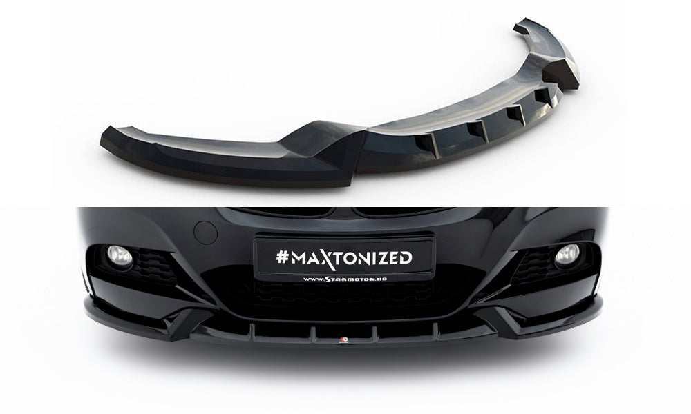Maxton Design Street+ Spoilerlippe Front Ansatz V.1 passend für BMW 3er GT M-Paket F34 schwarz Hochglanz