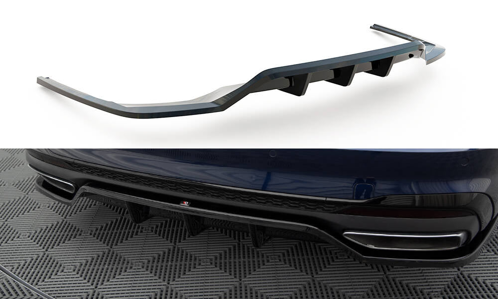 Maxton Design Street+ Mittlerer Diffusor RACE V.2 passend für Audi A4 S-Line B9 Facelift schwarz Hochglanz