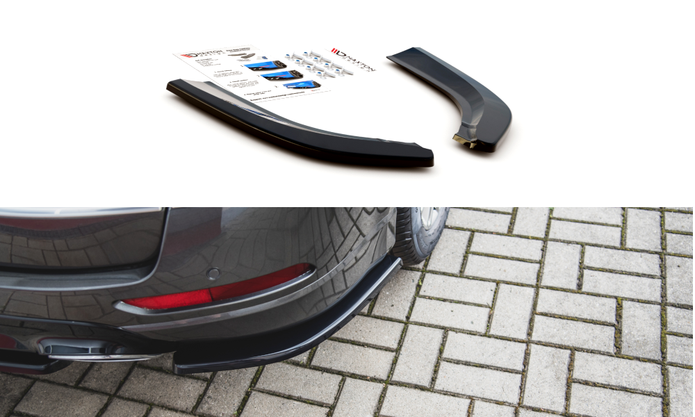 Maxton Design Heck Ansatz Flaps Diffusor für Ford S-Max Vignale Mk2 Facelift schwarz matt