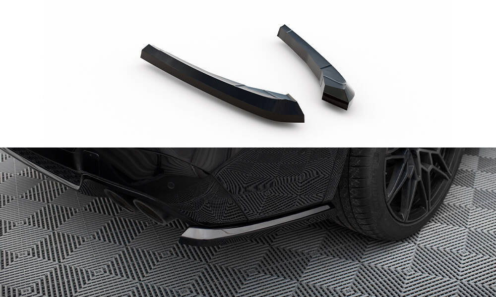 Maxton Design Heck Ansatz Flaps Diffusor V.1 passend für BMW X3 M F97 / F97 Facelift schwarz Hochglanz