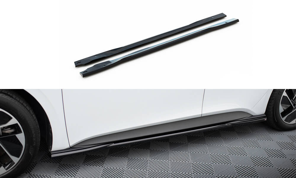 Maxton Design Street+ Seitenschweller Leisten passend für VW ID.3 Mk1 schwarz Hochglanz