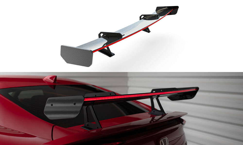 Maxton Design Carbon Spoiler With Upper Swan Mounting + LED Honda Civic SI Mk10 für Honda Civic Mk10