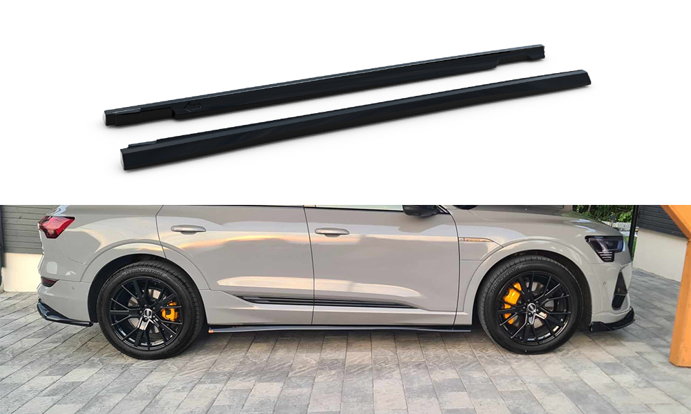 Maxton Design Street+ Seitenschweller Leisten passend für Audi e-Tron S-Line schwarz Hochglanz