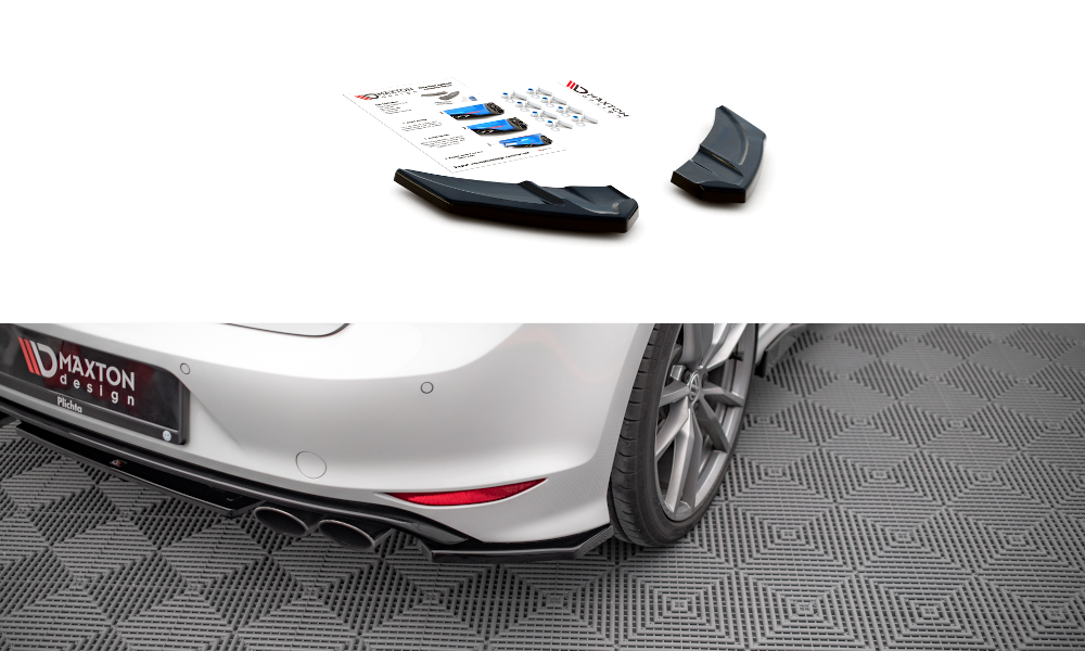 Maxton Design Heck Ansatz Flaps Diffusor V.3 passend für VW Golf R Mk7 schwarz Hochglanz