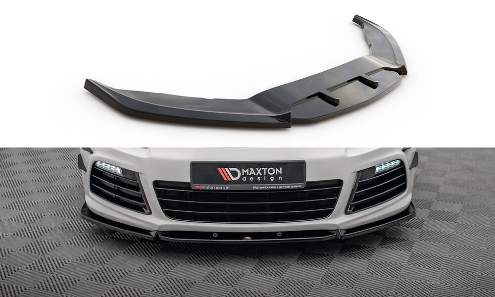 Maxton Design Street+ Spoilerlippe Front Ansatz V.3 passend für VW Scirocco R Mk3 schwarz Hochglanz