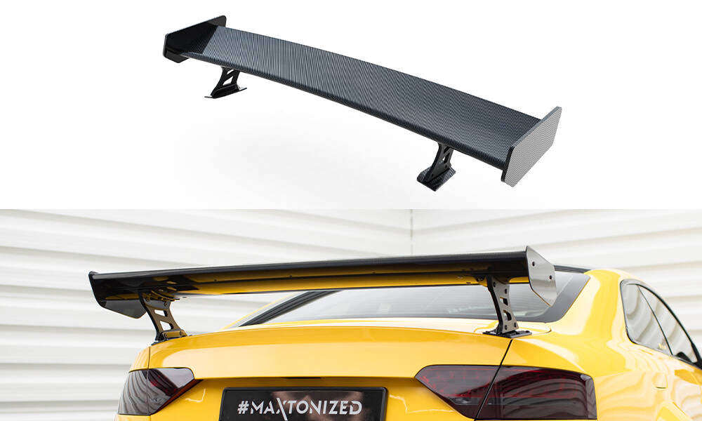 Maxton Design Carbon Spoiler With External Brackets Uprights Audi A5 Coupe 8T für Audi A5 / S5 / RS5