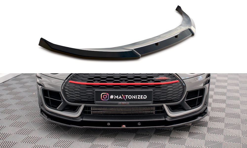 Maxton Design Street+ Spoilerlippe Front Ansatz V.3 passend für Mini Cooper Clubman John Cooper Works F54 Facelift schwarz Hochglanz