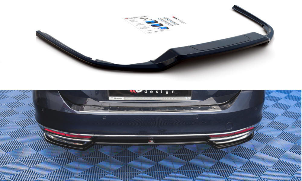 Maxton Design Heckansatz VW Passat B8 schwarz Hochglanz für Volkswagen Passat Mk8 (B8)