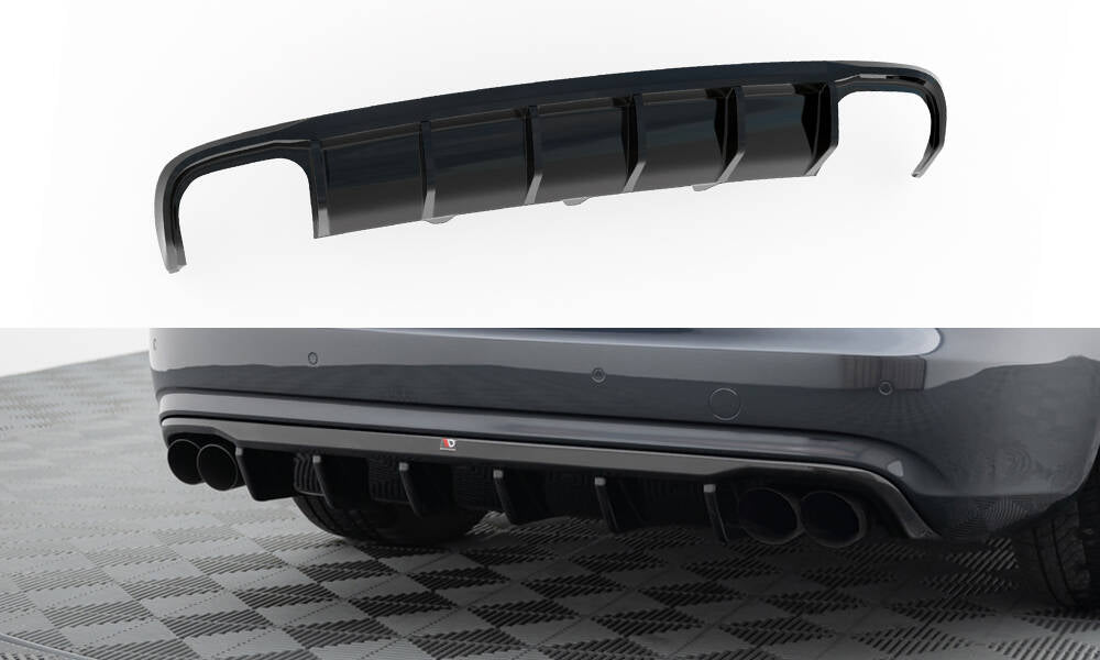Maxton Design Diffusor Heck Ansatz passend für Audi A4 B8 Facelift (Doppelauspuff li. re.)