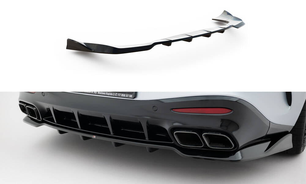 Maxton Design Street+ Mittlerer Diffusor RACE V.2 passend für Mercedes-AMG GT 63 / 55 / 63 S E Performance C192 schwarz Hochglanz