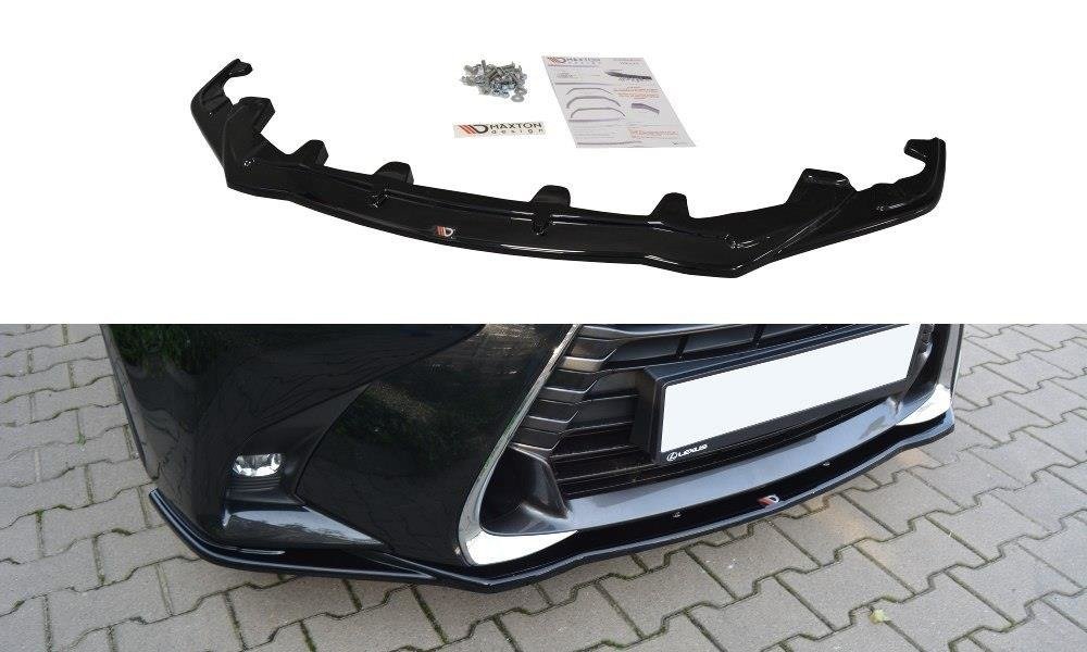 Maxton Design Street+ Spoilerlippe Front Ansatz V.1 passend für Lexus GS Mk4 Facelift schwarz Hochglanz