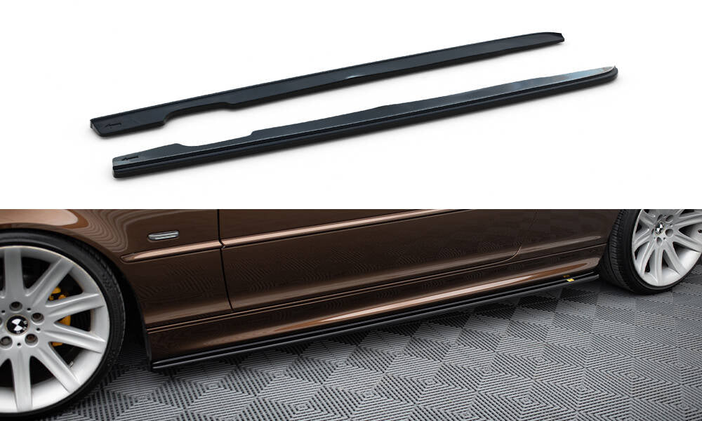 Maxton Design Street+ Seitenschweller Leisten passend für V.1 passend für BMW 3er E46 M Paket COUPE schwarz Hochglanz