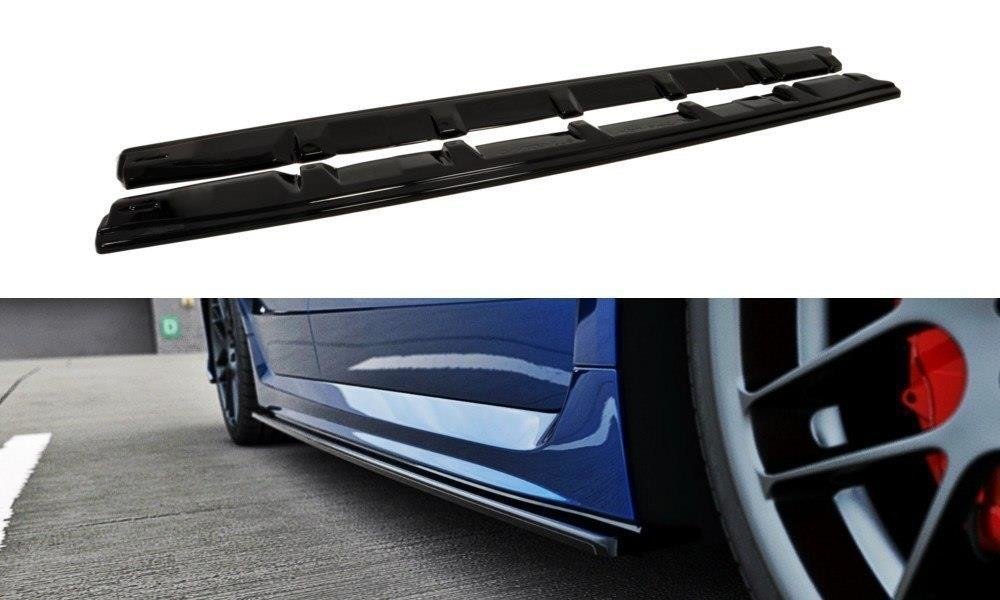 Maxton Design Street+ Seitenschweller Leisten passend für V.1 passend für Subaru Impreza WRX STI MK4 schwarz Hochglanz