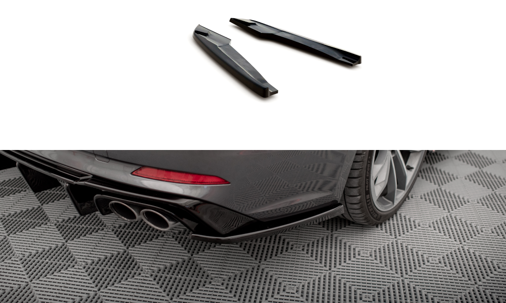 Maxton Design Heck Ansatz Flaps Diffusor passend für Audi S5 Coupe / Sportback F5 schwarz Hochglanz