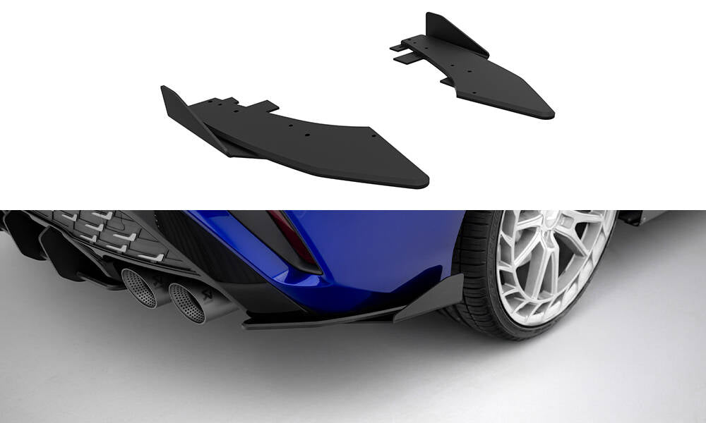 Maxton Design Street Pro Heck Ansatz Flaps Diffusor + Flaps passend für Ford Audi S3 Limousine 8Y Facelift schwarz Hochglanz