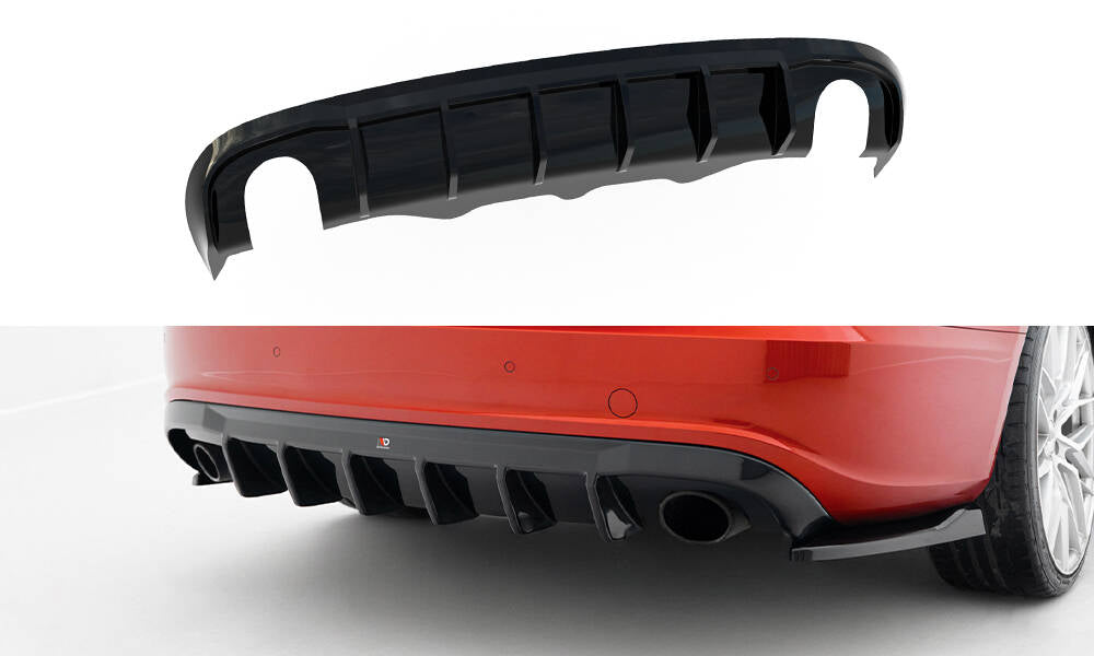 Maxton Design Diffusor Heck Ansatz passend für Audi A5 S-Line Sportback 8T (Einzelauspuff li. re.)
