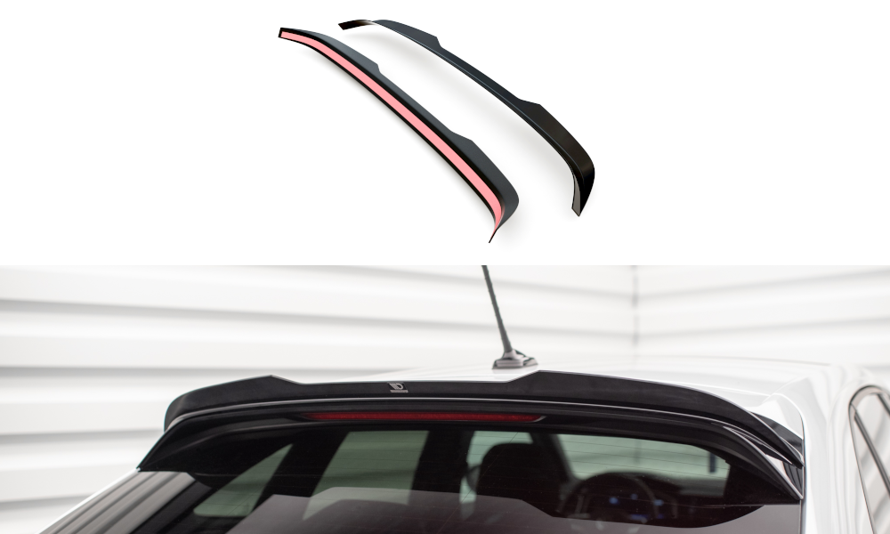 Maxton Design Spoiler CAP passend für VW Taigo R-Line Mk1 schwarz Hochglanz