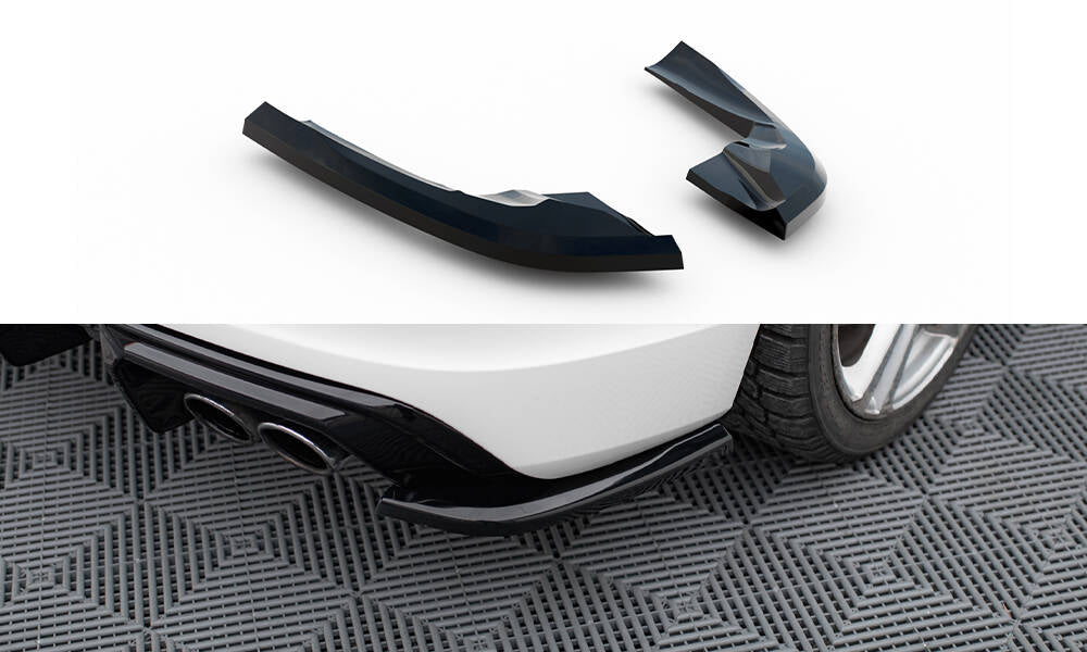Maxton Design Heck Ansatz Flaps Diffusor passend für Audi A3 S-Line / S3 Sportback 8V schwarz Hochglanz