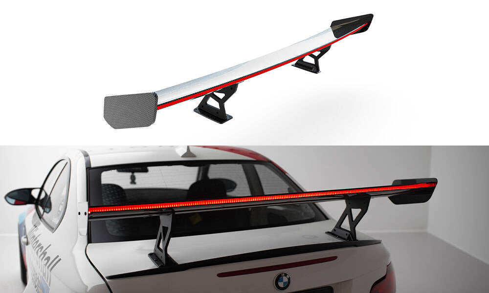Maxton Design Carbon Spoiler With Internal Brackets Uprights V.1 + LED BMW 1er M E82 für BMW M1 E82
