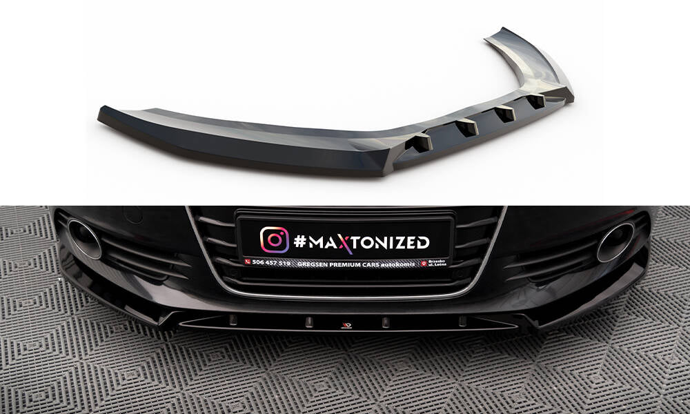 Maxton Design Street+ Spoilerlippe Front Ansatz V.2 passend für Audi A6 C7 schwarz Hochglanz