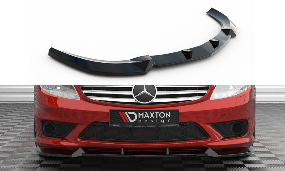 Maxton Design Street+ Spoilerlippe Front Ansatz V.1 passend für Mercedes-Benz CL 63 AMG C216 schwarz Hochglanz