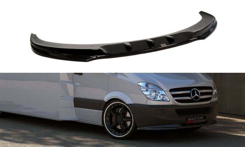 Maxton Design Street+ Spoilerlippe Front Ansatz passend für Mercedes Sprinter Mk2 schwarz Hochglanz