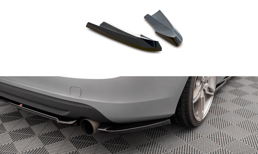 Maxton Design Heck Ansatz Flaps Diffusor passend für Volvo S60 Mk2 schwarz Hochglanz