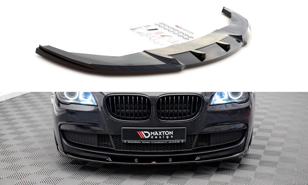 Maxton Design Street+ Spoilerlippe Front Ansatz V.2 passend für BMW 7 M-Paket F01 schwarz Hochglanz