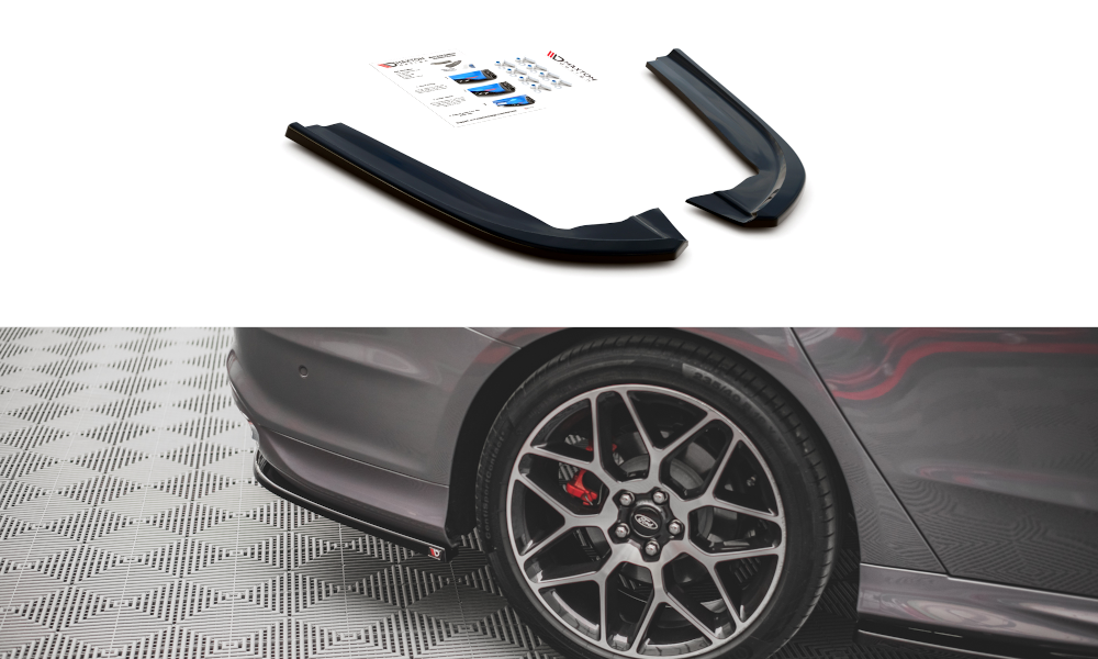 Maxton Design Heck Ansatz Flaps Diffusor V.1 passend für Ford Mondeo ST-Line Mk5 Facelift schwarz Hochglanz