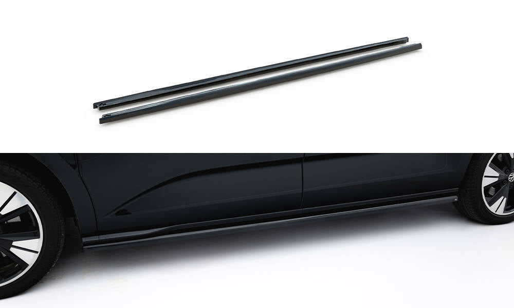 Maxton Design Street+ Seitenschweller Leisten passend für VW Multivan Long T7 schwarz Hochglanz