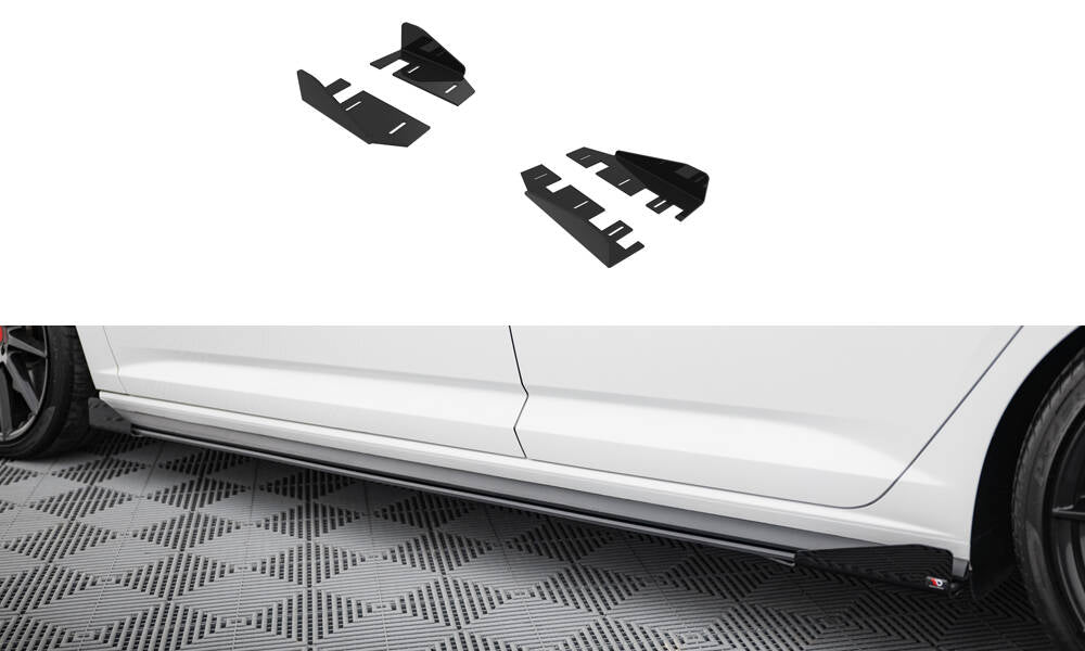 Maxton Design Seitenschweller Flaps passend für VW Jetta GLI Mk7 schwarz Hochglanz