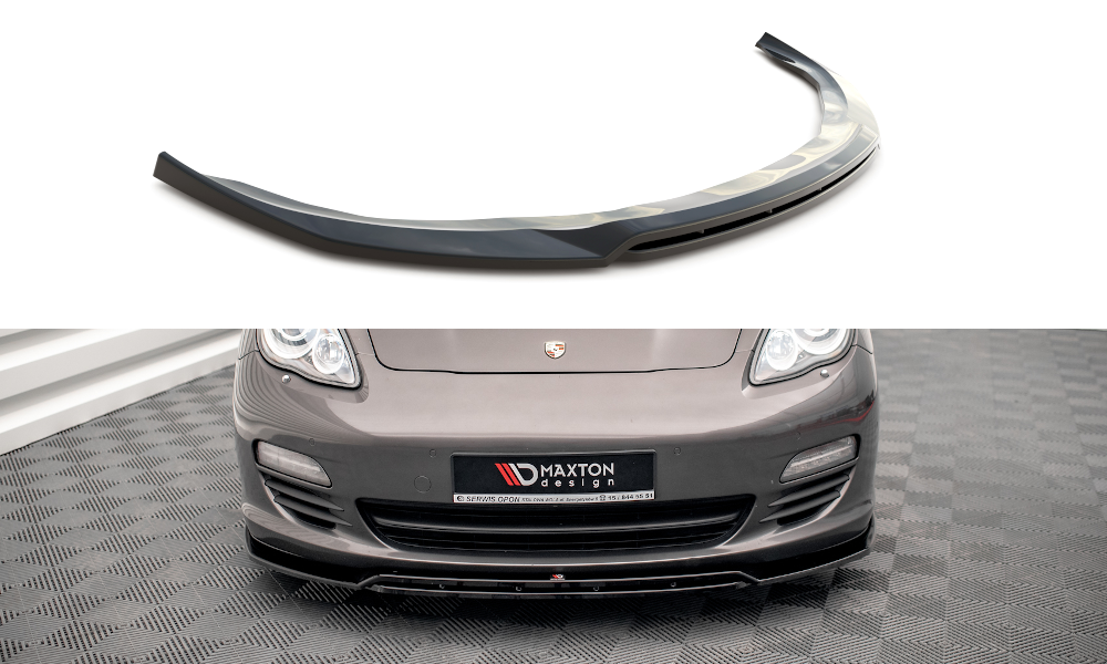 Maxton Design Street+ Spoilerlippe Front Ansatz V.1 passend für Porsche Panamera / Panamera Diesel 970 schwarz Hochglanz
